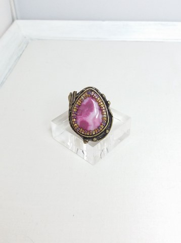 bijou fait main bague Crazy pink