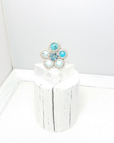 bijou fait main - bague Fleur El Mar