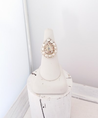 Bijou fait mainl - Bague poire patinée