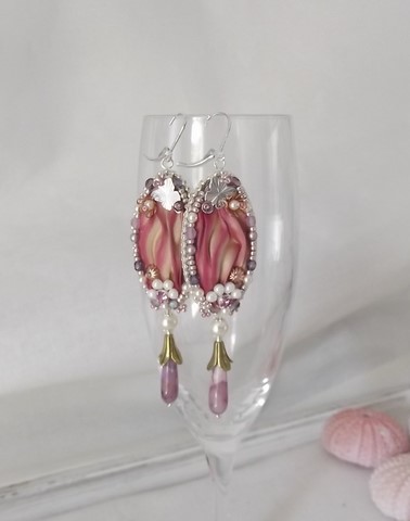 bijou brodé - Boucles floraly