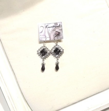 bijou artisanal - boucles graphite