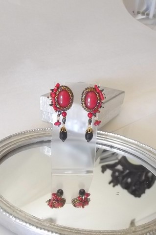 bijou artisanal - boucles Eclats de corail