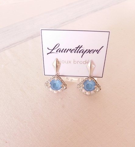 bijou artisanal - boucles Silky bleues