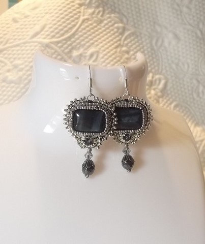 Bijou artisanal - Boucles Tiger blue