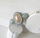 Bracelet Croco lagon - Travail artisanal fait-main